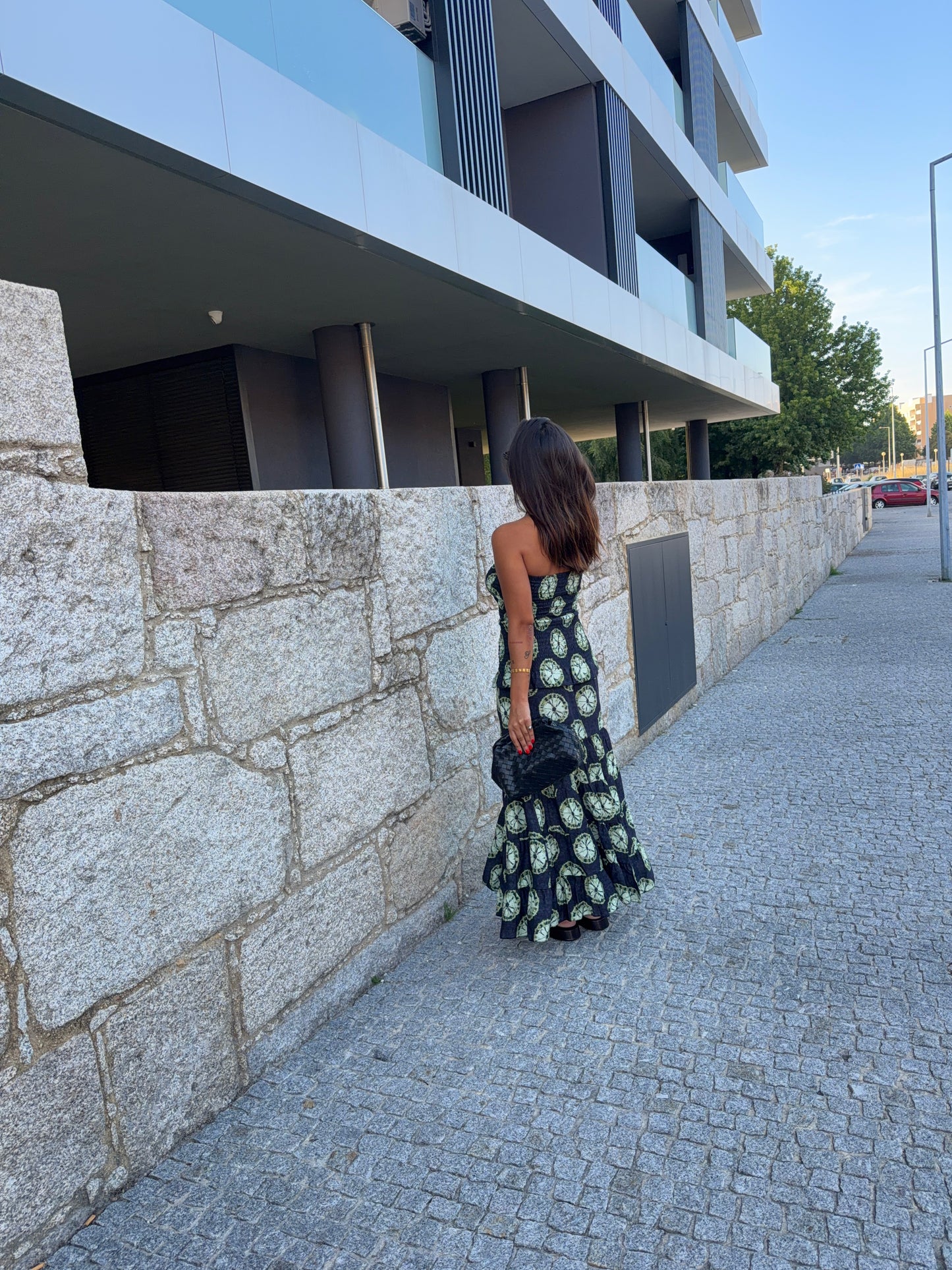 Vestido favos gris