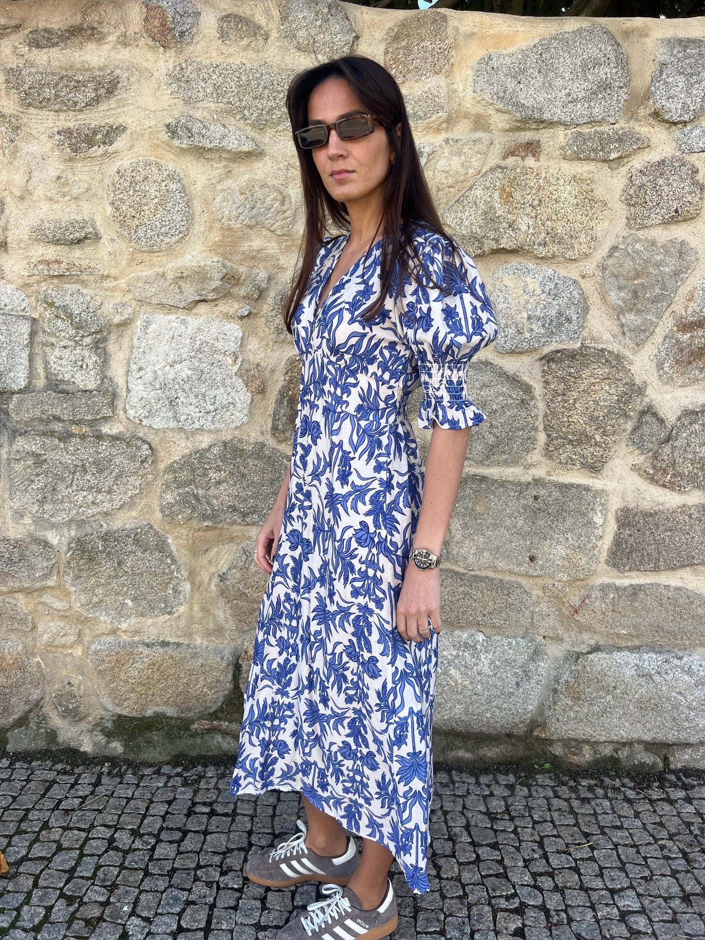 Vestido flores azul