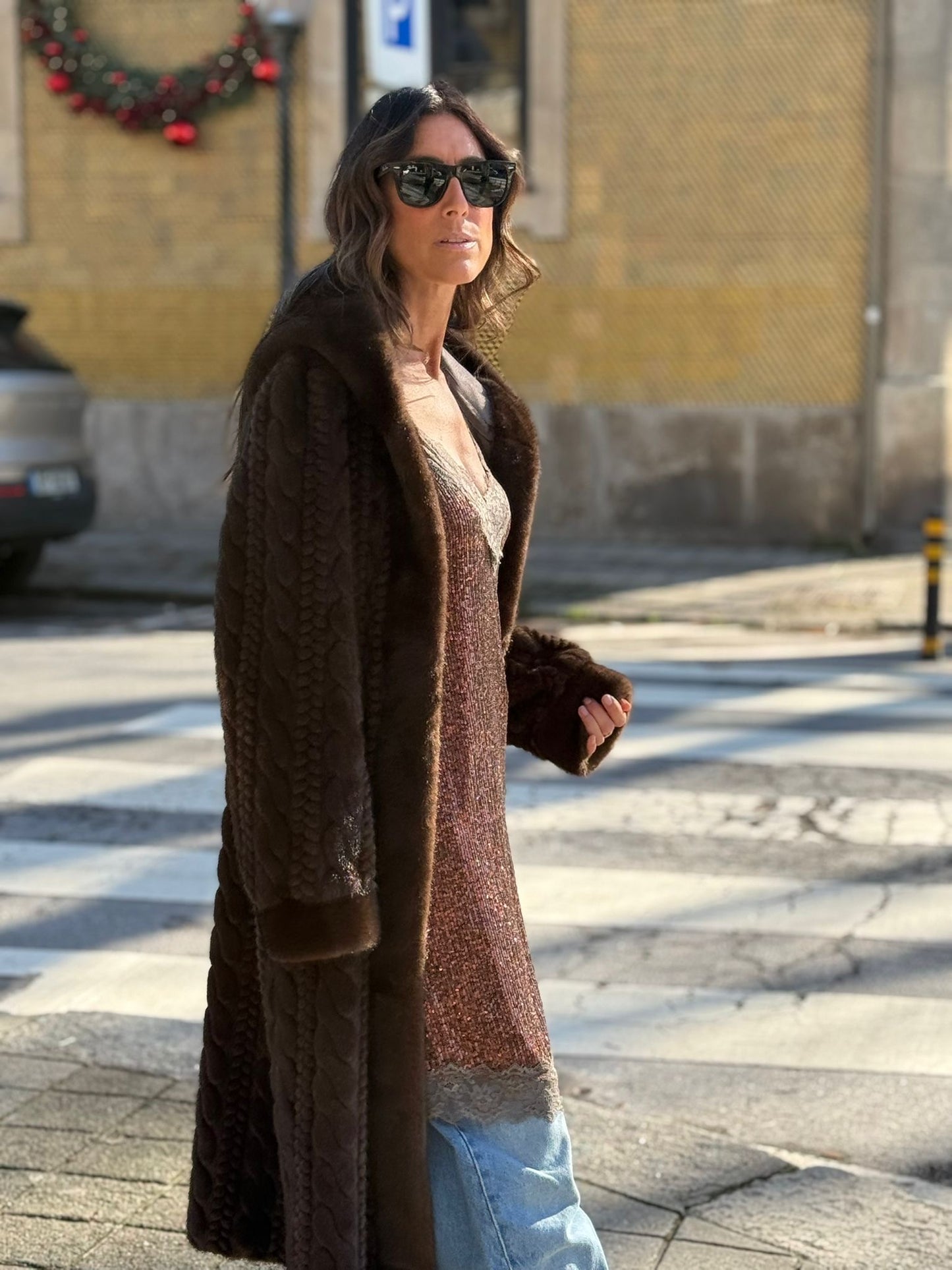 Vestido lantejoulas e renda