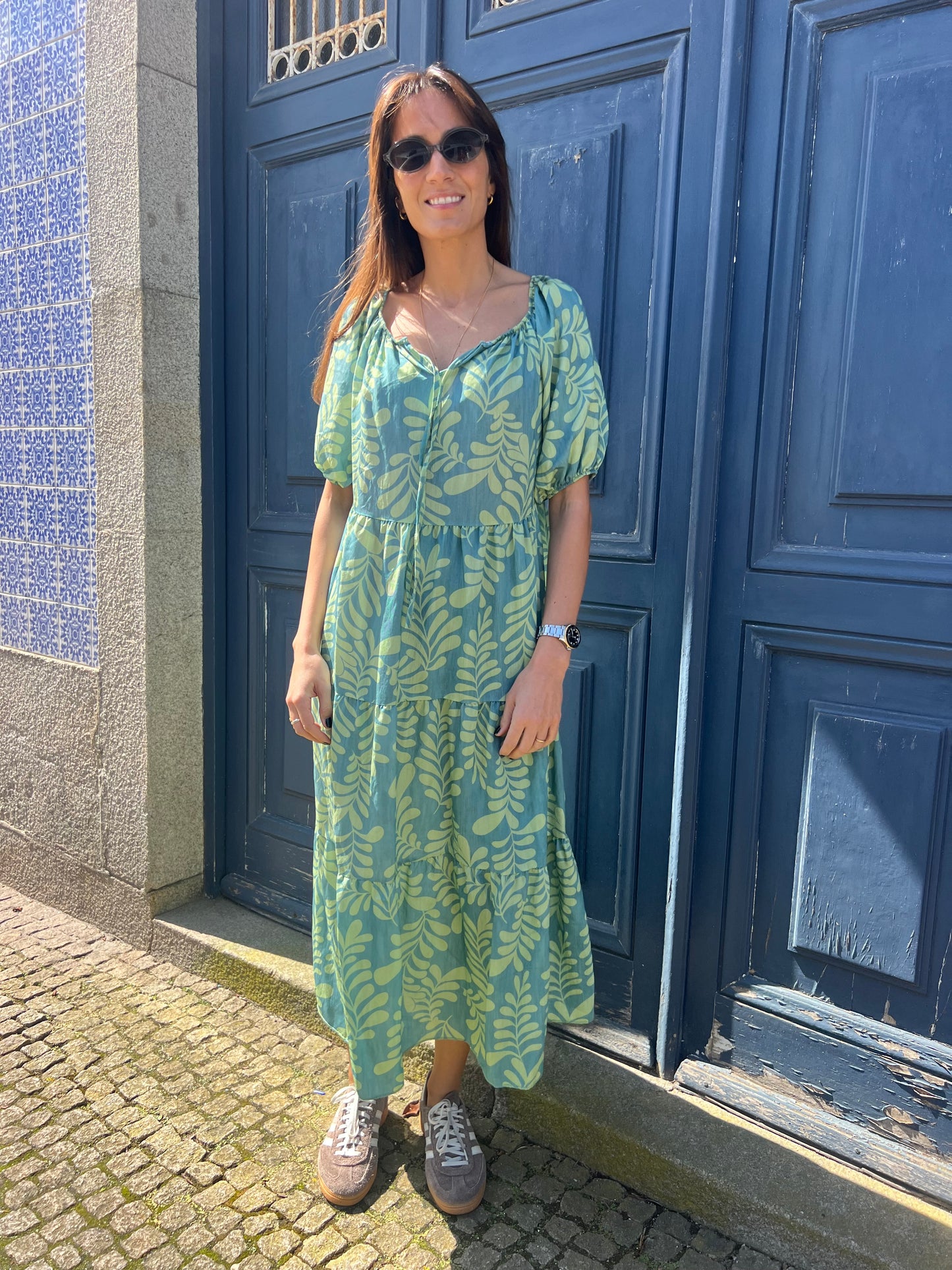 Vestido leaves agata
