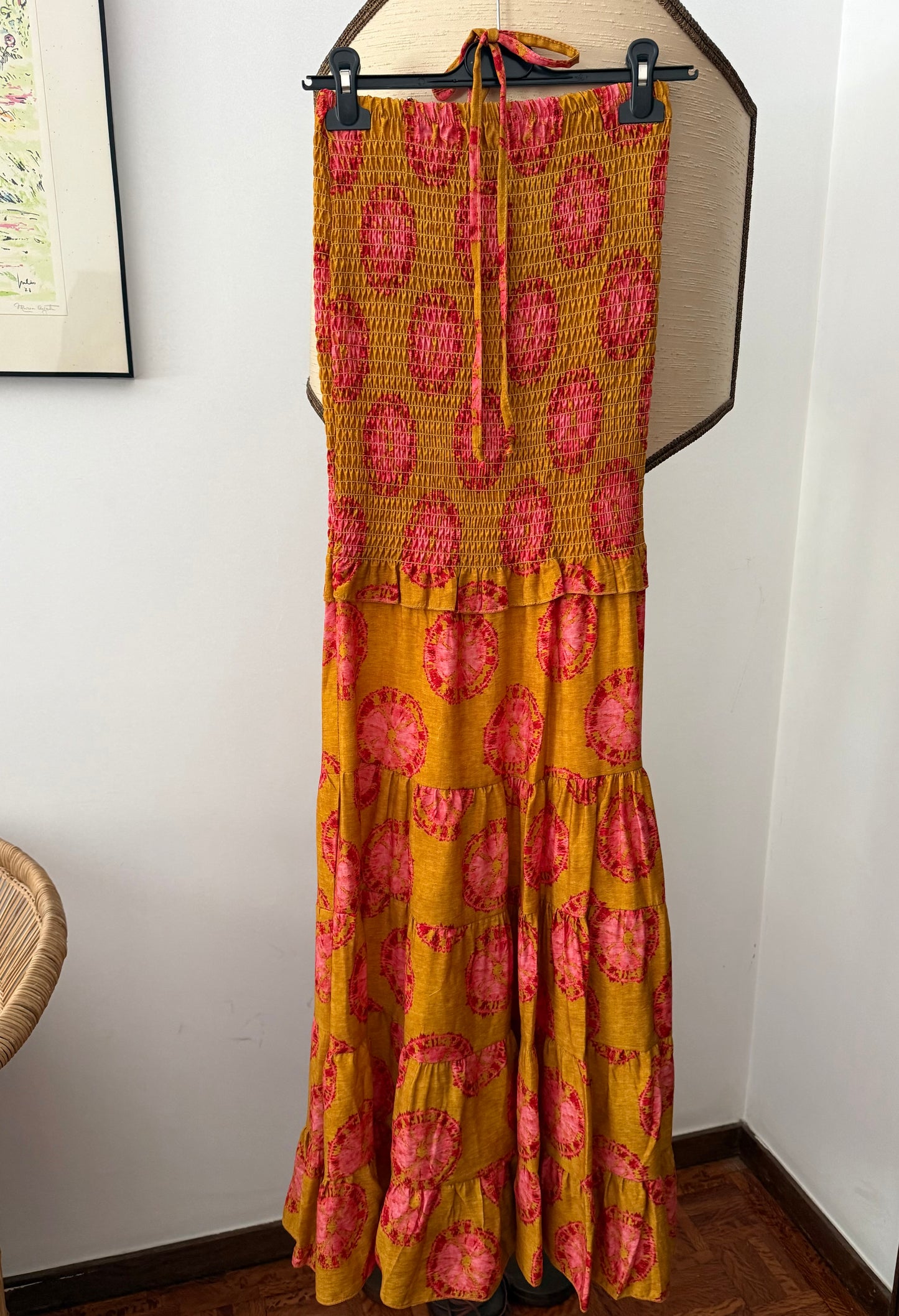 Vestido favos laranja