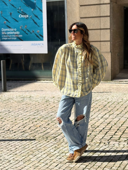 Camisa xadrez amarela