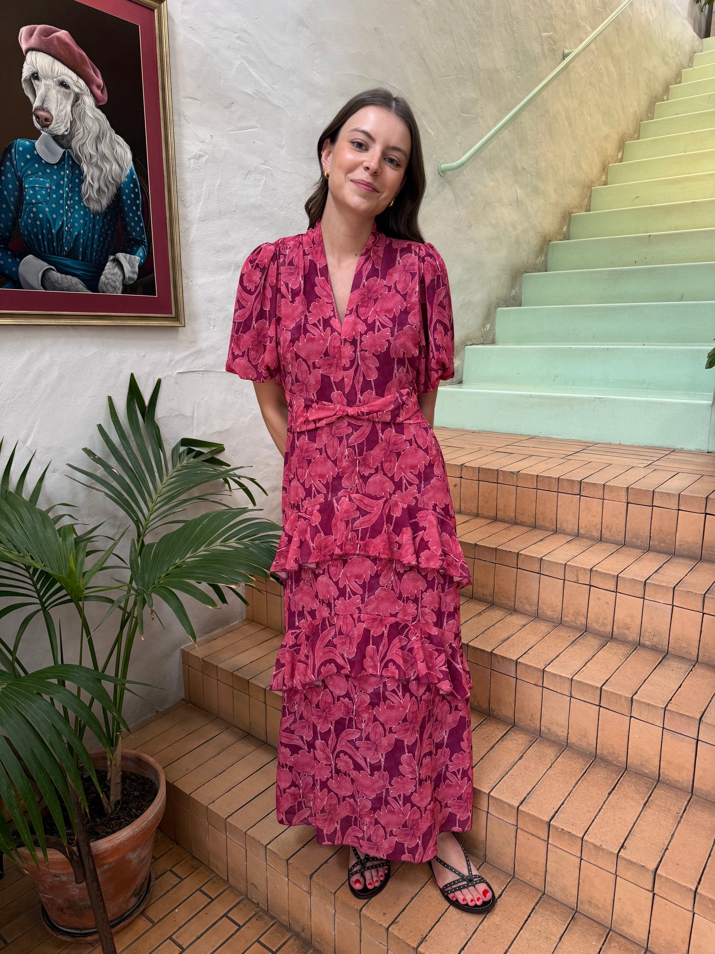 Vestido flori rosa