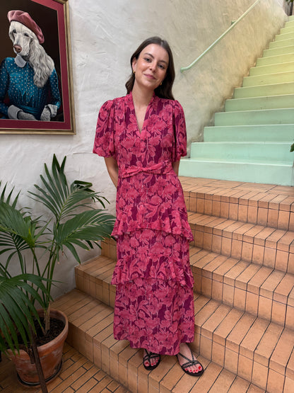 Vestido flori rosa