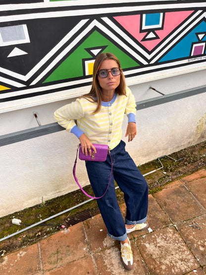 Casaco riscas amarelo