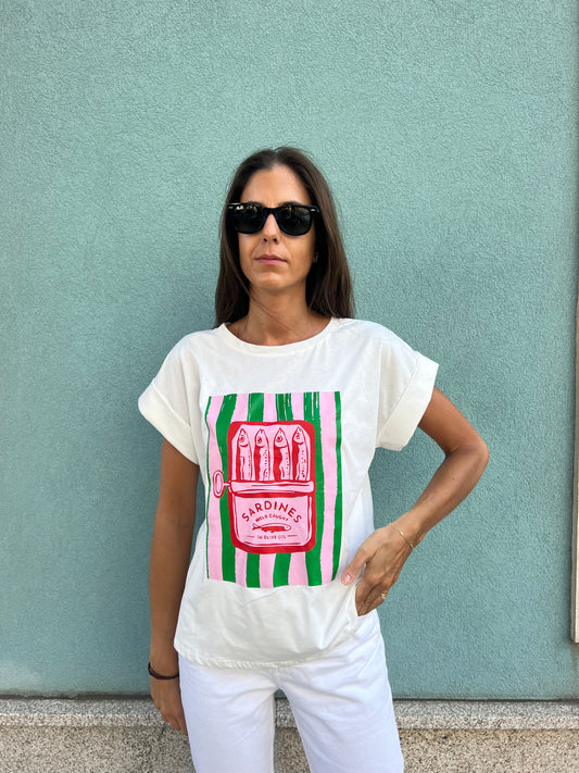 T shirt sardines branca
