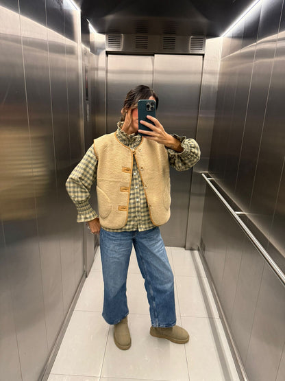 Colete camel botões