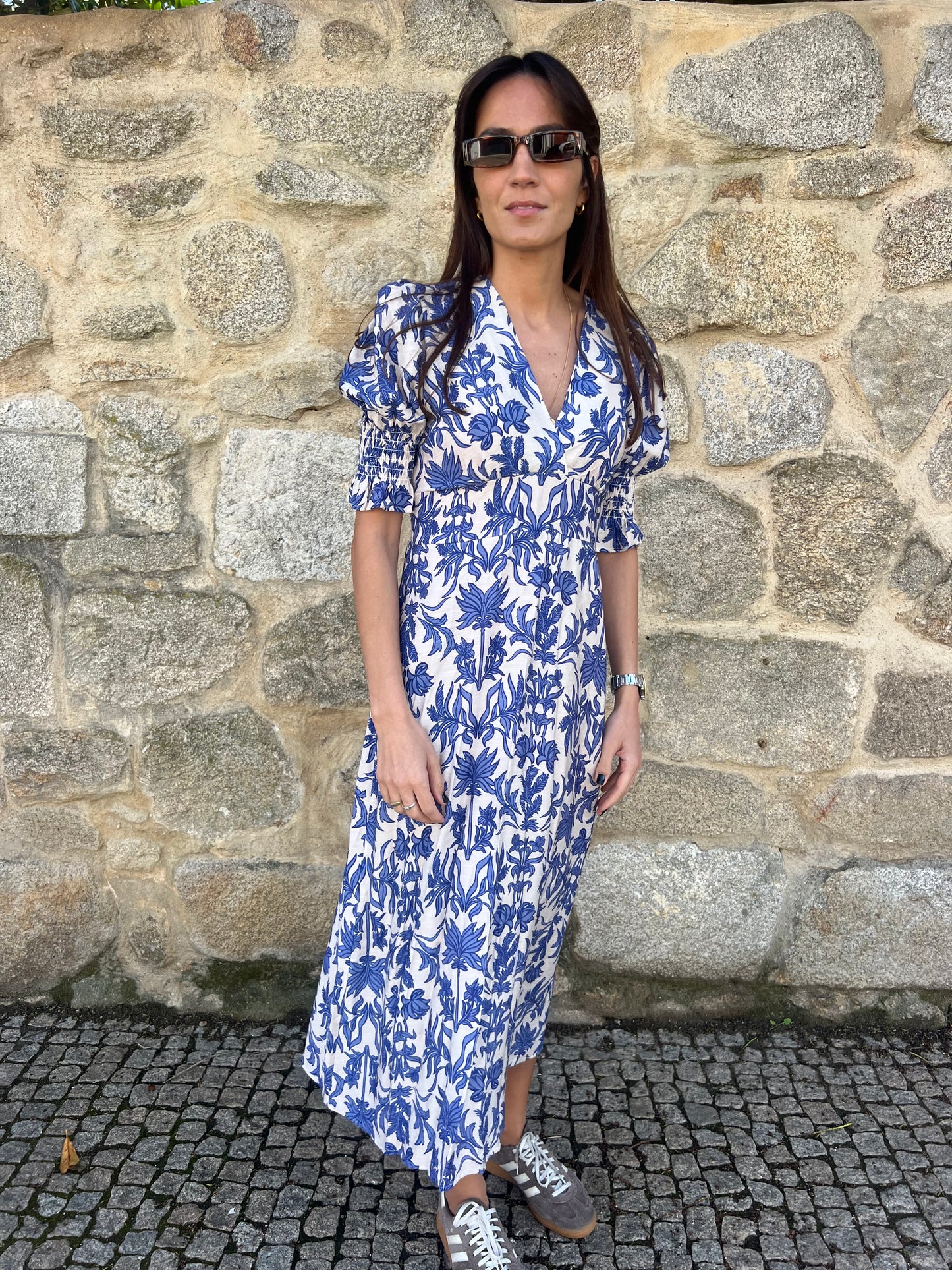 Vestido flores azul