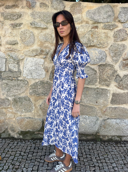 Vestido flores azul