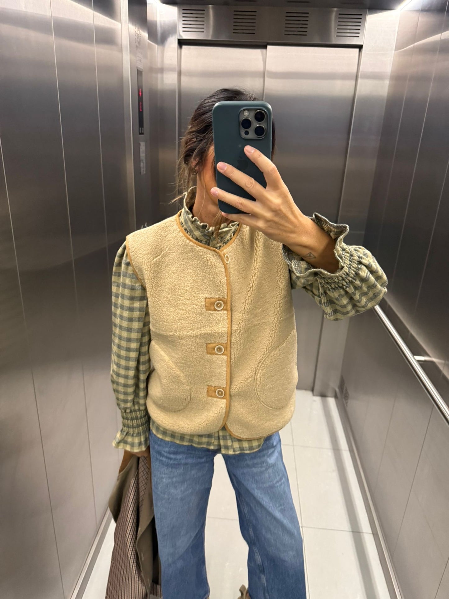 Colete camel botões