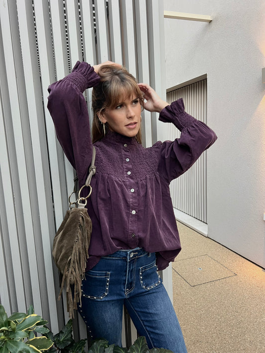 Camisa bombazina uva