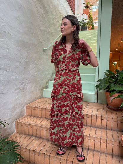 Vestido flori verde