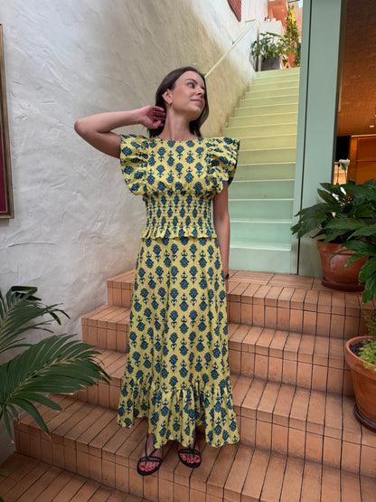 Vestido etni amarelo