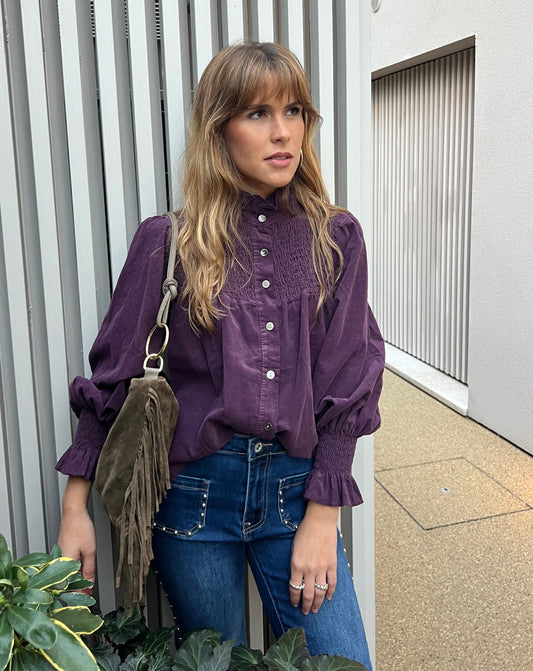 Camisa bombazina uva