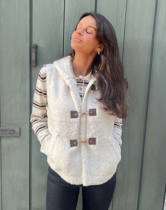 Colete branco carapuço