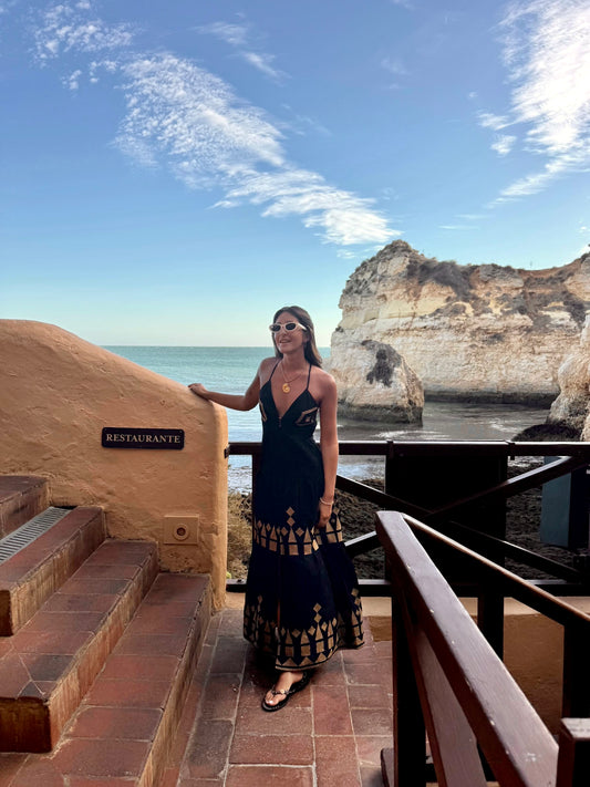Vestido preto losangos