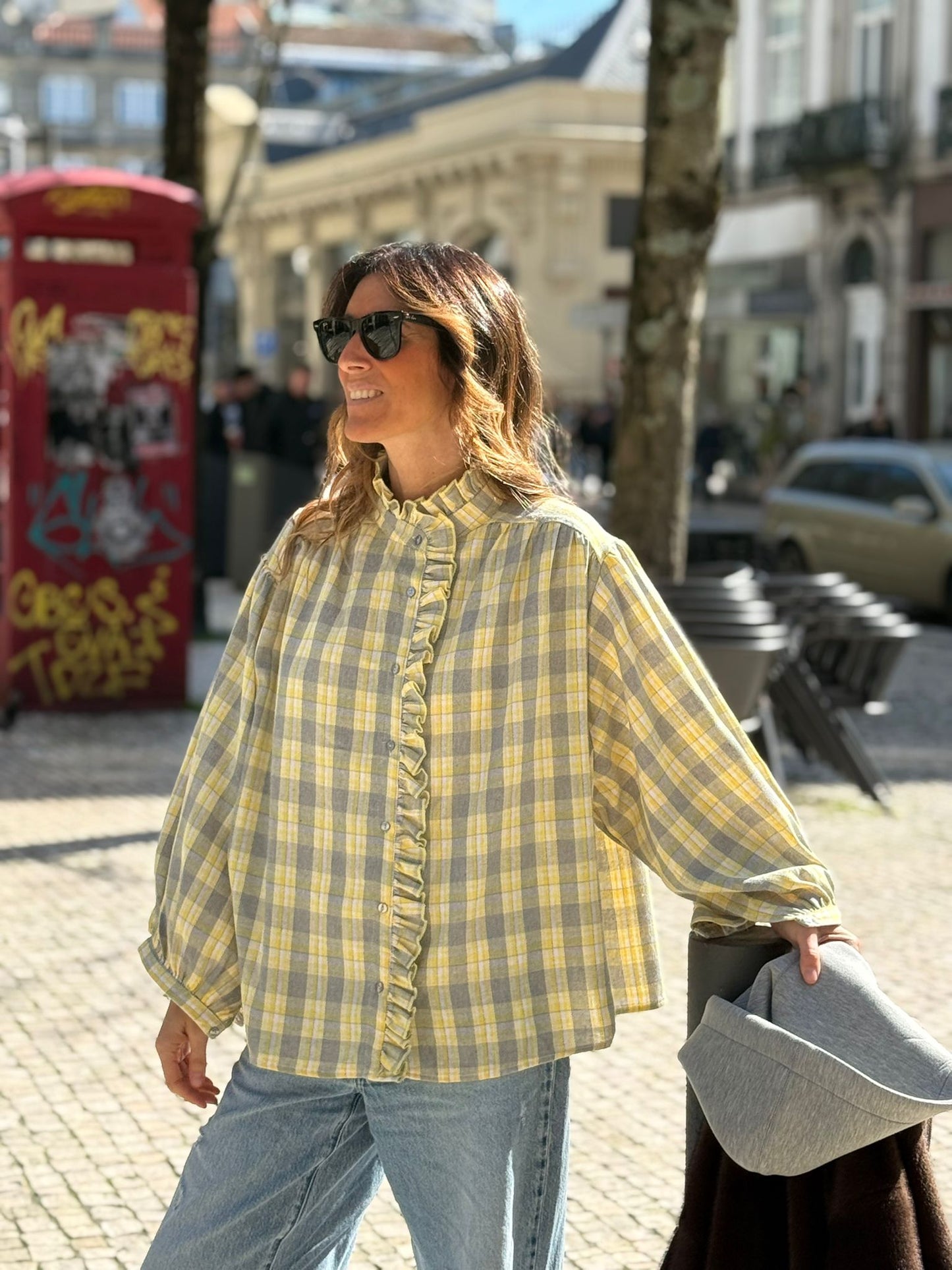 Camisa xadrez amarela