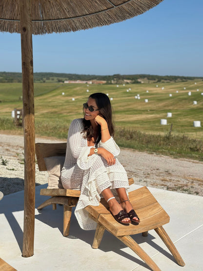 Vestido branco folho