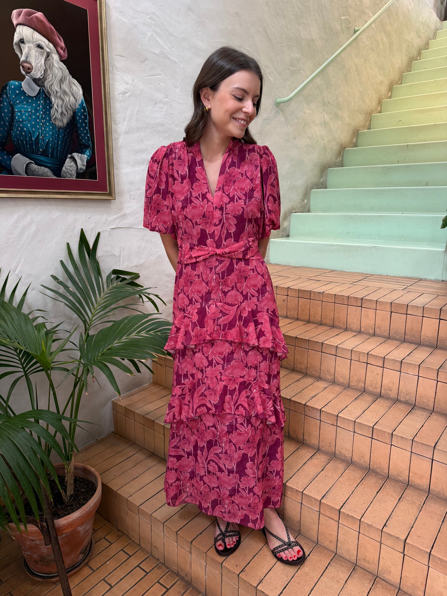 Vestido flori rosa