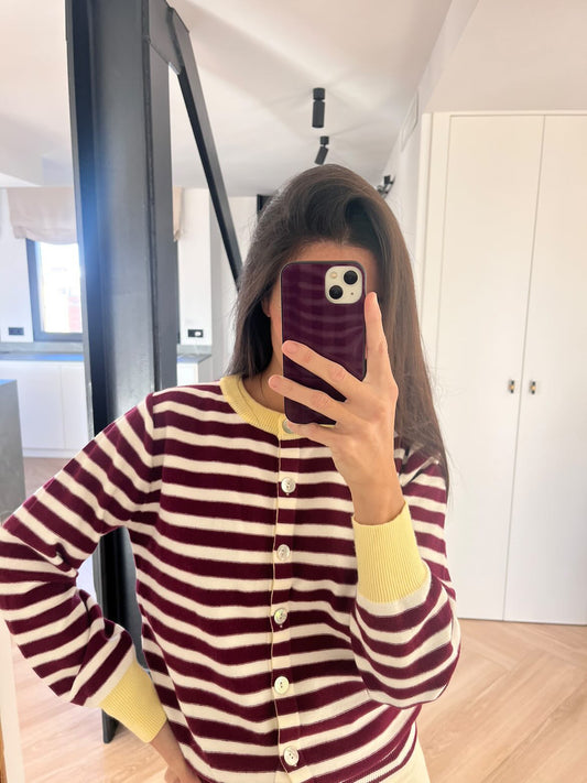 Casaco bordeaux riscas