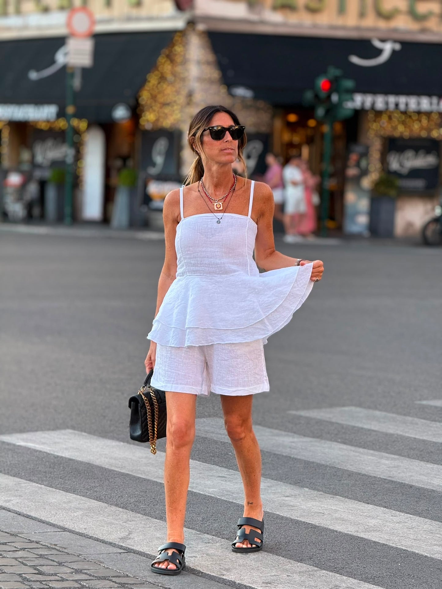 Conjunto linho branco folho