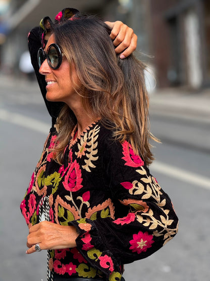 Bolero veludo preto