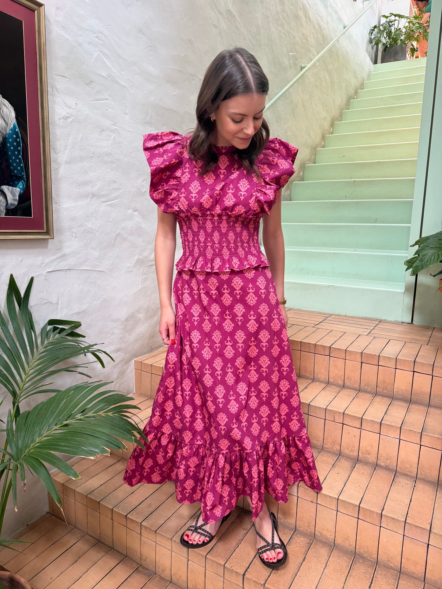 Vestido etni rosa