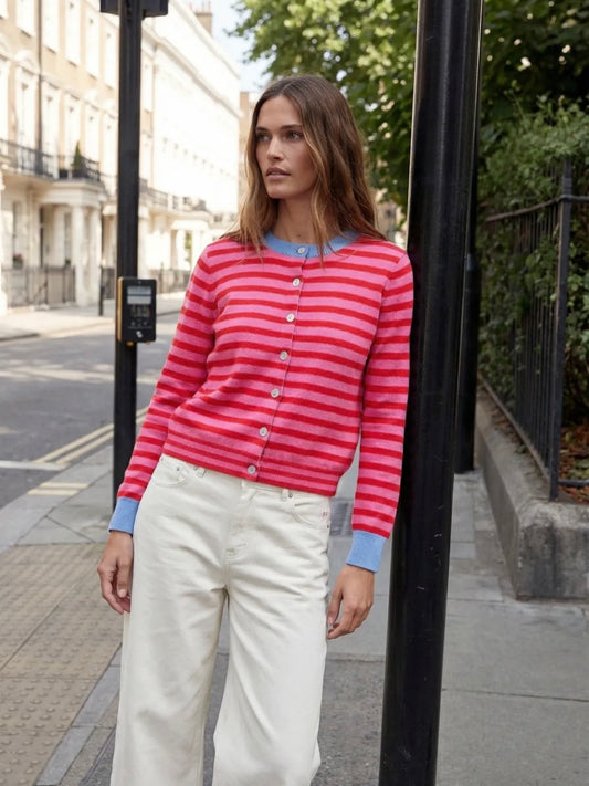 Casaco riscas vermelho