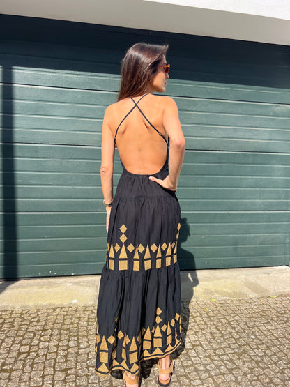 Vestido preto losangos