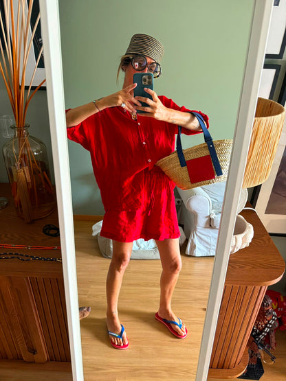 Conjunto linho vermelho