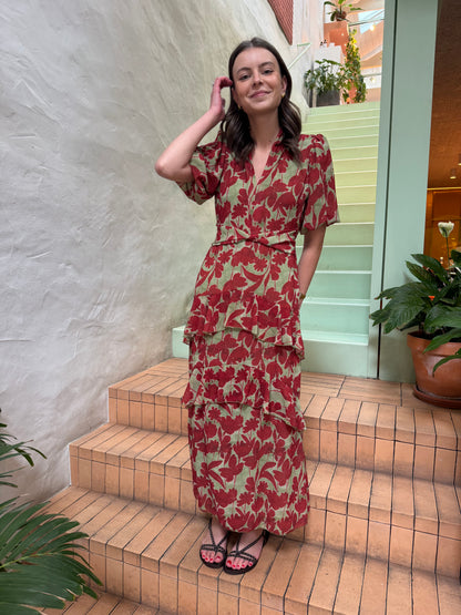 Vestido flori verde