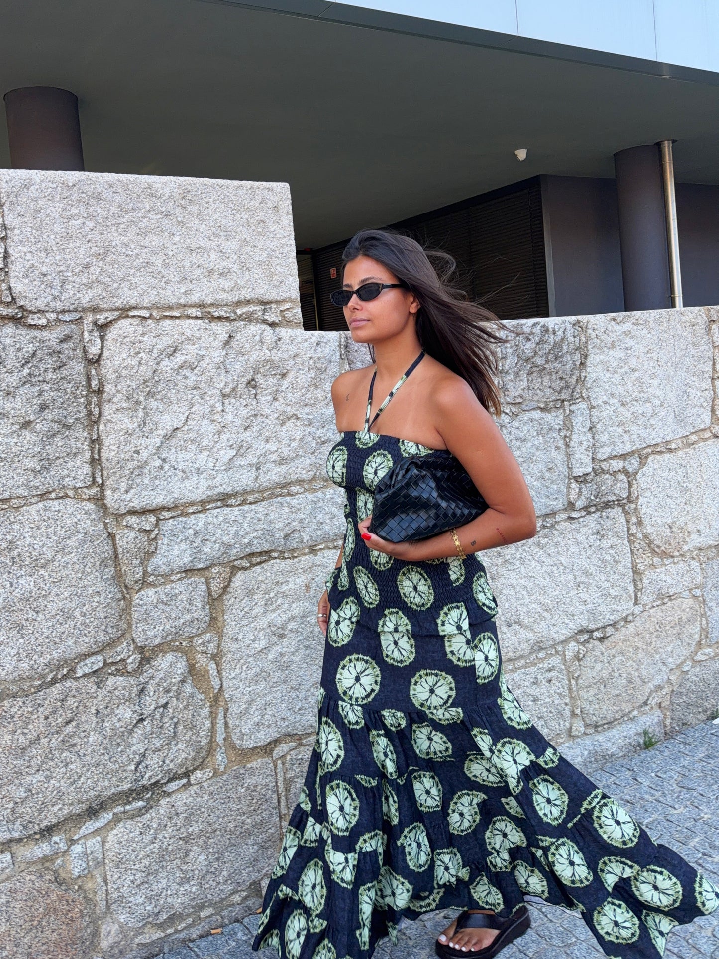 Vestido favos gris