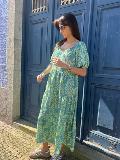 Vestido leaves agata