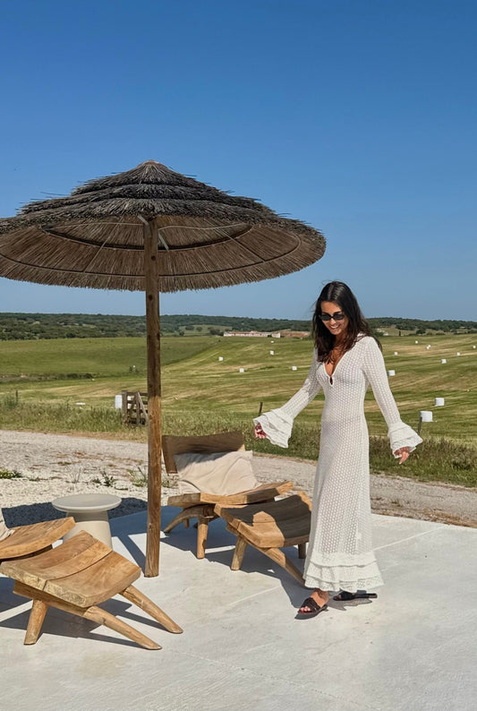 Vestido branco folho