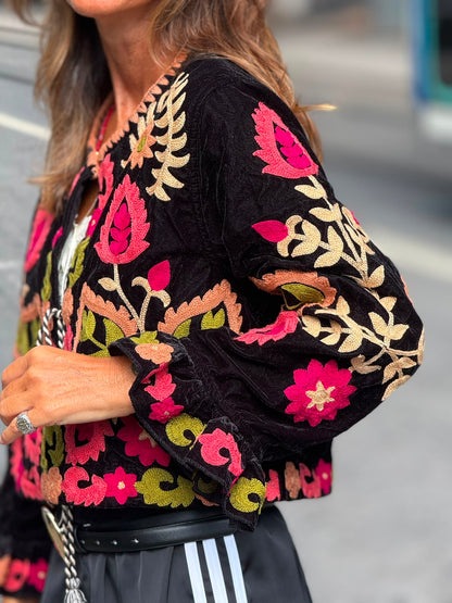 Bolero veludo preto