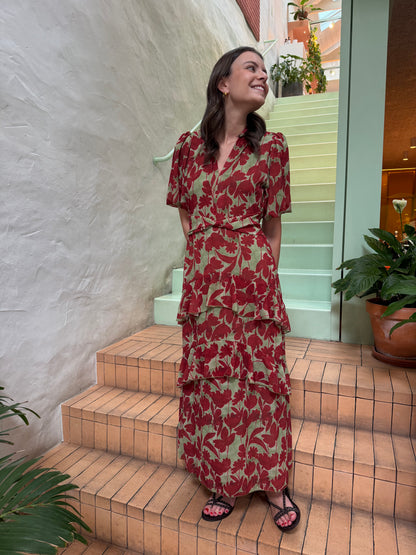 Vestido flori verde