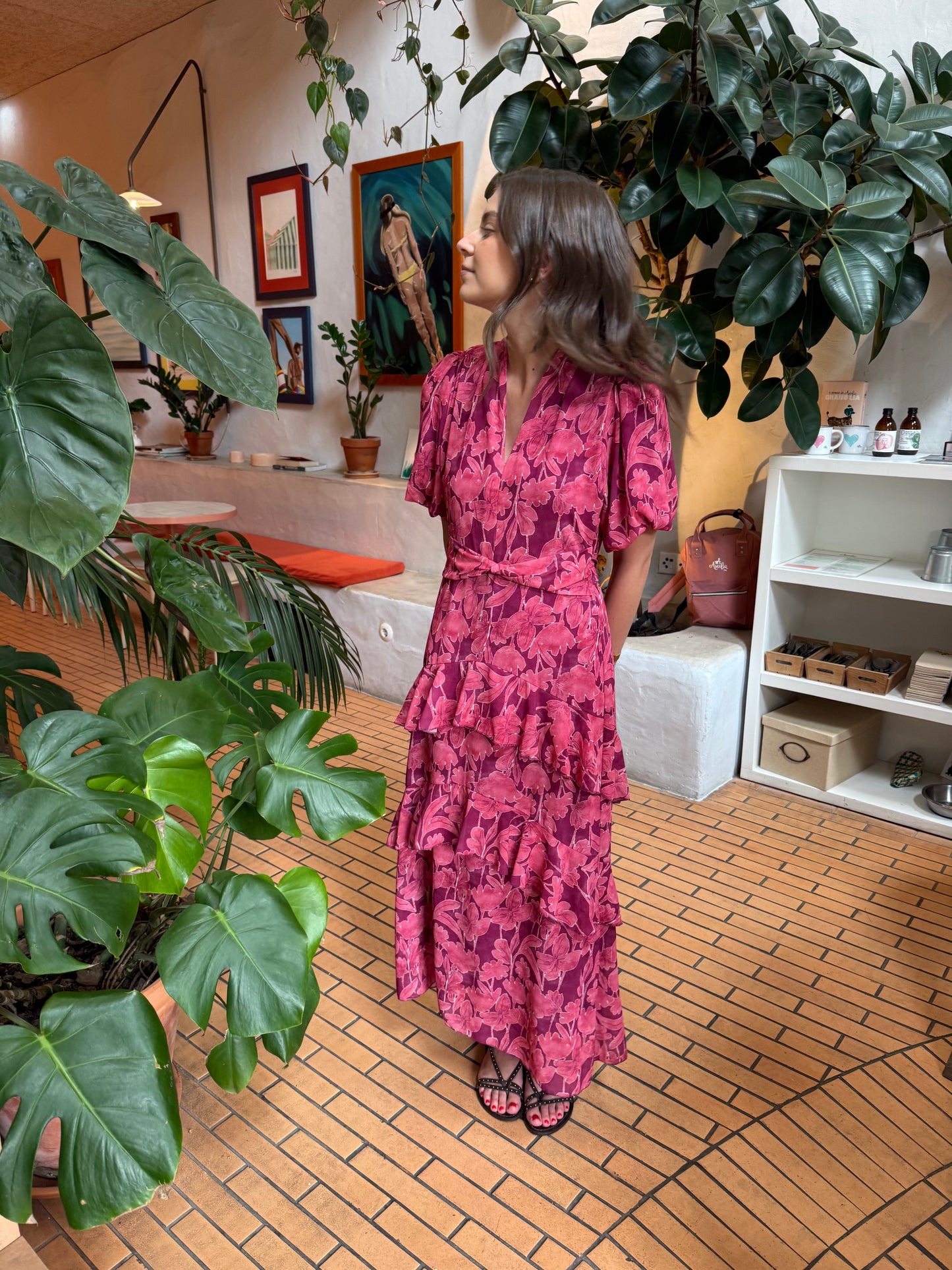 Vestido flori rosa