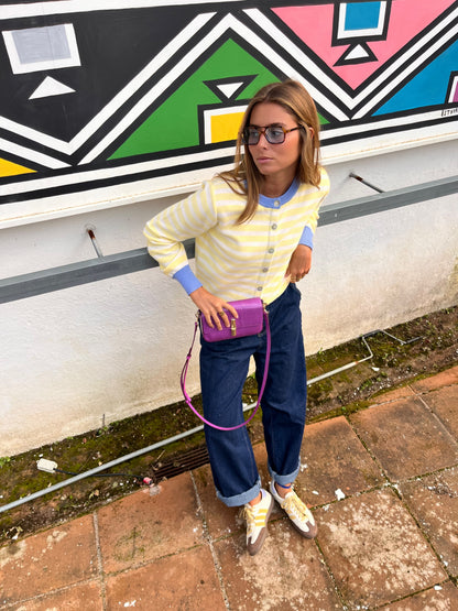 Casaco riscas amarelo