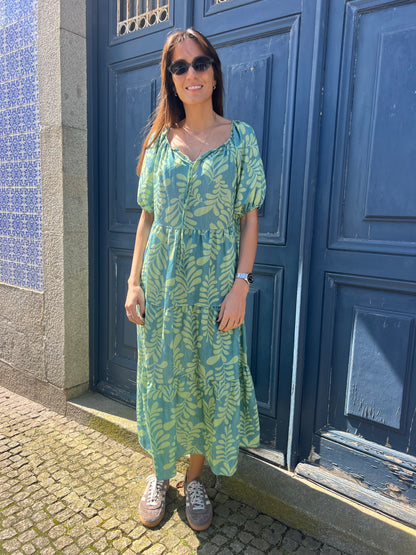 Vestido leaves agata