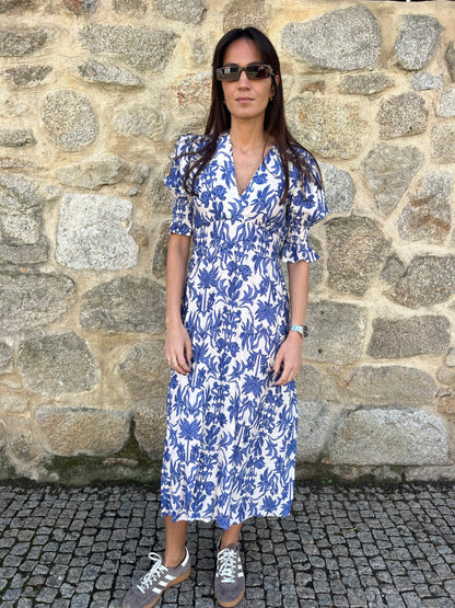 Vestido flores azul