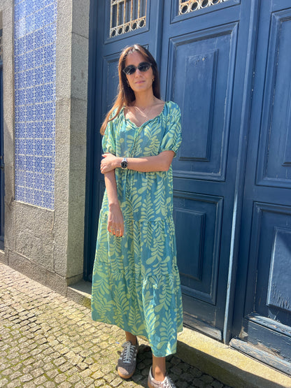 Vestido leaves agata